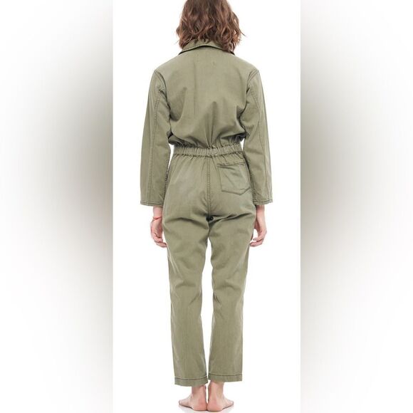 Sandrine Rose FP TRE'S COOL FRONT ZIPPER JUMPSUIT Size M Drab Green - Picture 4 of 7